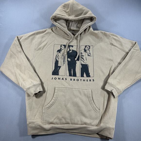 Jonas Brothers The 2023 Tour Hoodie Tan Black Size Large - Picture 1 of 6